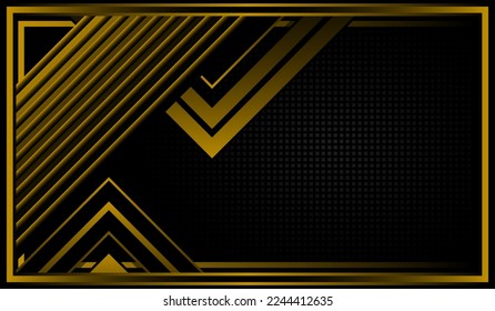 Golden Line Geometric and Black Background, Luxury universal