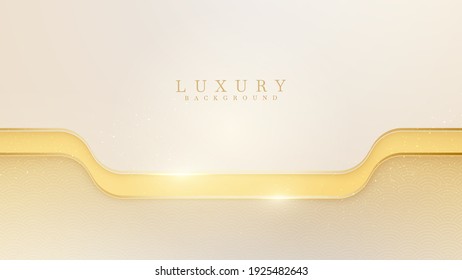 Golden line luxury background on cream color.