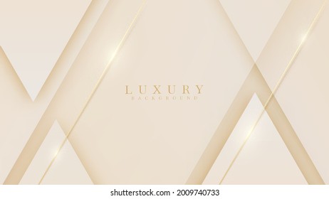 Golden line luxury on cream pastel color background, Illustration from vector about modern template design that feels precious and expensive.