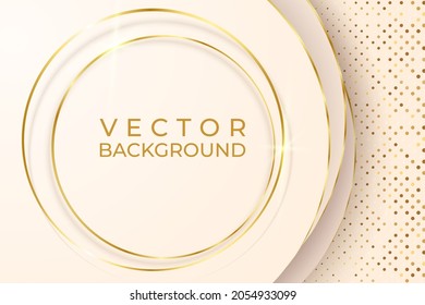 Golden line luxury on cream pastel color background, Illustration from vector about modern template design that feels precious and expensive.