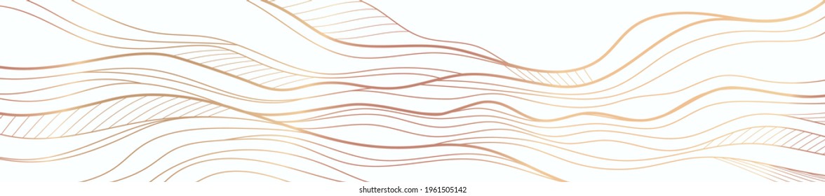 Golden line on white abstract elegant texture. Vip luxury vector background.