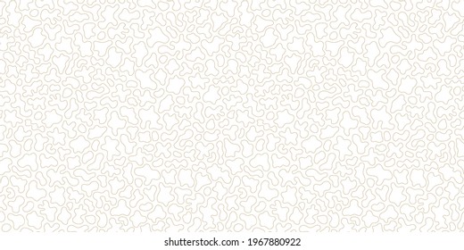 Golden line pattern. Subtle vector seamless texture with thin curved lines, fluid shapes, organic linear forms. Abstract dynamic rippled surface. Gold and white luxury background. Trendy repeat design