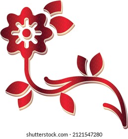 línea dorada sakura flor estilo vectorial efecto color de flor rojo hoja de árboles ramas de semilla twig diseño imagen descarga año 2022 creativo elemento gráfico ilustrador