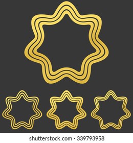 Golden line star logo icon design set