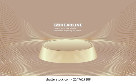 Golden line still Life exhibition hall Exhibition stand technology sense of space background