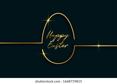 golden line style easter day egg background