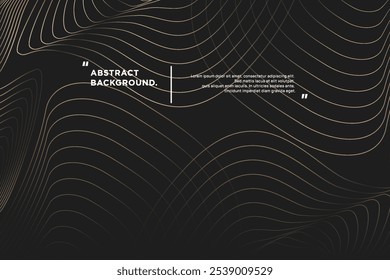 Fondo abstracto de la onda de la línea dorada. Estilo de lujo. Ilustración vectorial.