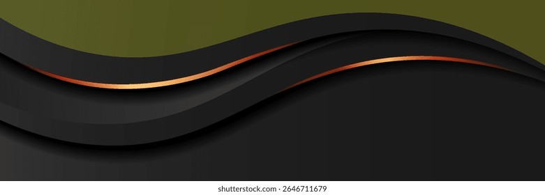 Golden Line Wavy Abstract Background

