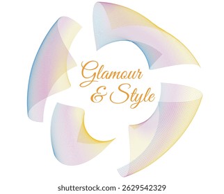 Golden linear abstract frame perfect for fashion magazines, skincare product promotions, makeup branding, and elegant lifestyle visuals