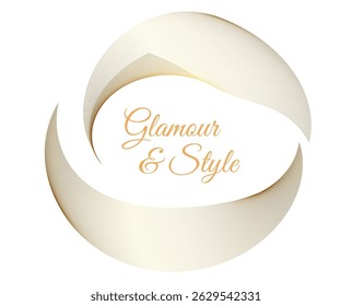 Golden linear abstract frame perfect for fashion magazines, skincare product promotions, makeup branding, and elegant lifestyle visuals