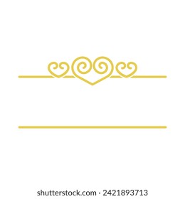Golden Linear Hearts Ornamental Border