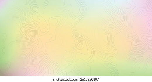 Golden linear pattern on green background. Premium topographic background. Geographic banner for travel.