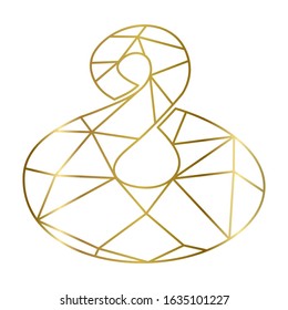 golden lines created abstract shape, vector