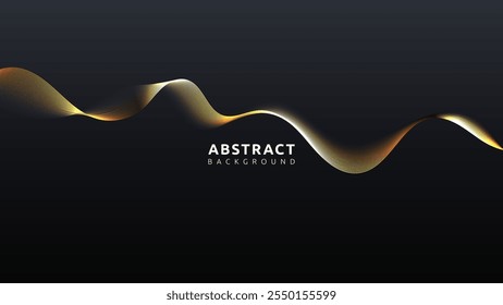 Golden lines curve gracefully across dark background. Elegant design element for luxury branding, interior decor, or abstract backgrounds in graphic design projects.
