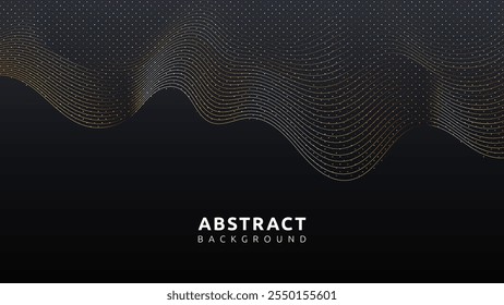 Golden lines curve gracefully across dark background. Elegant design element for luxury branding, interior decor, or abstract backgrounds in graphic design projects.