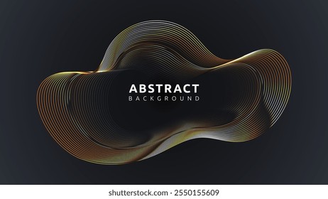 Golden lines curve gracefully across dark background. Elegant design element for luxury branding, interior decor, or abstract backgrounds in graphic design projects.