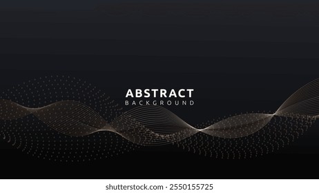 Golden lines curve gracefully across dark background. Elegant design element for luxury branding, interior decor, or abstract backgrounds in graphic design projects.