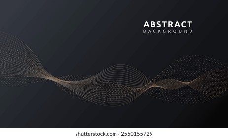 Golden lines curve gracefully across dark background. Elegant design element for luxury branding, interior decor, or abstract backgrounds in graphic design projects.