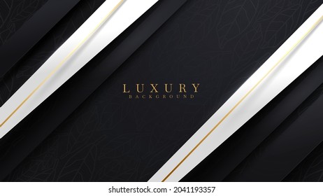 golden lines diagonal luxury on white overlap black, 3d style background, vector illustration scene design.