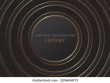 Golden lines and dots luxury abstract background.