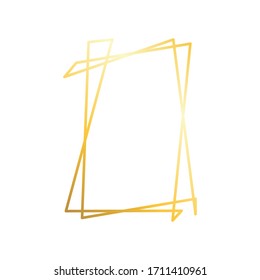 Golden lines frame. Abstract frame. Vector image.