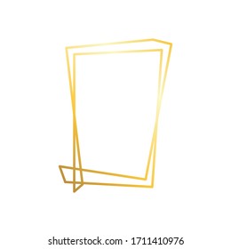 Golden lines frame. Abstract frame. Vector image.