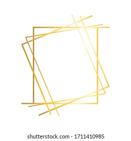 Golden lines frame. Abstract frame. Vector image.