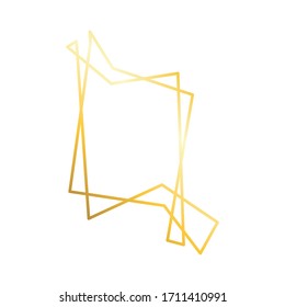 Golden lines frame. Abstract frame. Vector image.