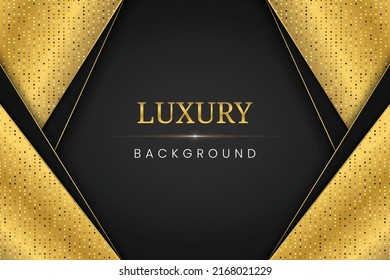 Golden lines luxury on dark color background. elegant realistic paper cut style 3d. Vector illustration about soft and beautiful feeling