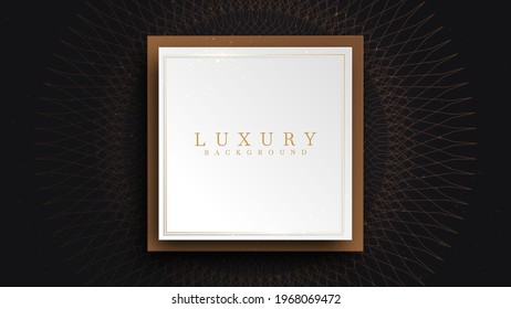 Golden lines luxury on white overlap brown and black shades color background. elegant realistic paper cut style 3d. Vector illustration about precious and beautiful feeling.