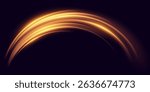 Golden lines of movement, abstract light flow with dynamic lighting and speed.
