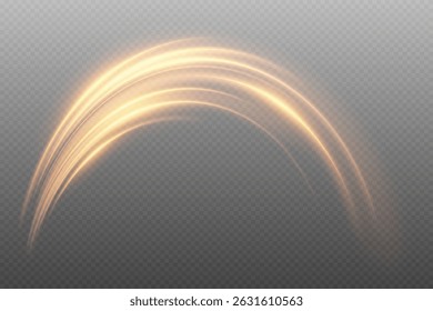 Golden lines of movement, abstract light flow with dynamic lighting and speed.