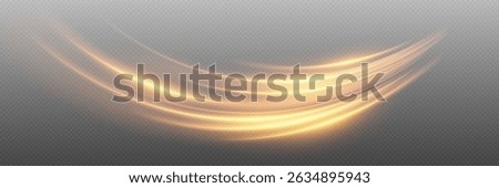 Golden lines of movement, abstract light flow with dynamic lighting and speed.