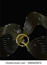 Golden lines on black background