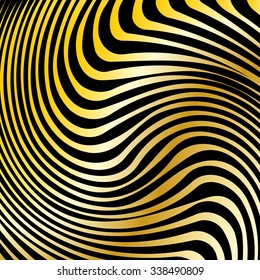 Golden lines on a black background