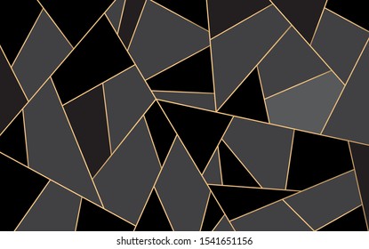 Golden Lines Pattern Background. Gold And Black Texture. Luxury Style. Vector Illustration.