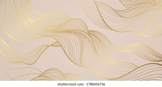 Golden lines pattern background. Luxury gold Line arts wallpaper. Design for cover, invitation background, packaging design, fabric and print. Vector illustration. - Shutterstock ID 1780456736
