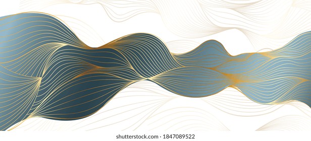 Golden lines pattern background. Luxury gold Line arts wallpaper. Design for cover, invitation background, packaging design, fabric and print. Vector illustration. - Shutterstock ID 1847089522