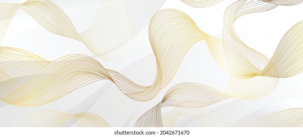 Golden lines pattern background. Luxury gold Line arts wallpaper. Design for cover, invitation background, packaging design, fabric and print. Vector illustration.