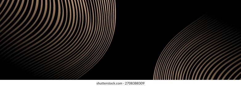 Fondo de patrón de líneas doradas. Fondo de pantalla de artes de la línea de oro de lujo. Diseño para portada, fondo de invitación, diseño de embalaje, tela e impresión. Ilustración vectorial.