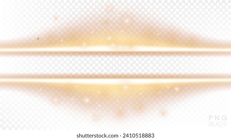 Golden Lines with Sparks Effect with Space For Text In The Center, Ready for PNG Export, Vector Illustration