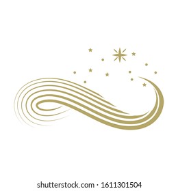 golden lines and stars, vector