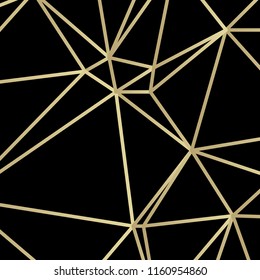 Golden lines triangle vector illustration on dark background