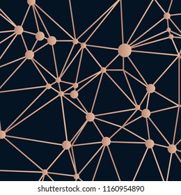 Golden lines triangle vector illustration on dark background