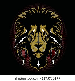 Golden lion designed to look elegant. Stylish, modern, strong.