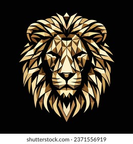 Vector del logotipo de la cara del león dorado