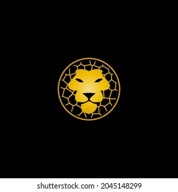 ilustración del vector de la cara del león dorado para iconos, símbolos y logos. logo simple de un león