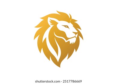 Una ilustración de Arte vectorial de logotipo de cabeza de león dorado.