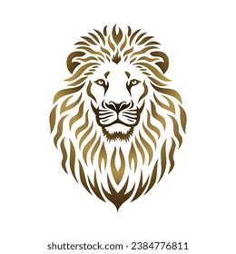 Golden lion head - vector illustration