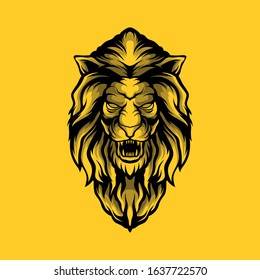 golden lion illustration vector design